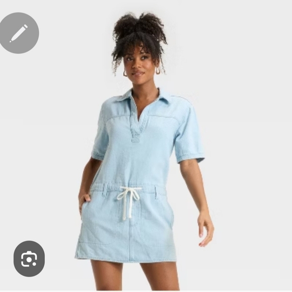 Universal Thread Dresses & Skirts - Light Blue Casual Dress with Drawstring Sz M